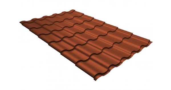 Металлочерепица кредо GL 0,5 GreenСoat Pural RR 750 кирпично-красный (RAL 8004 терракота) купить в Кинешме