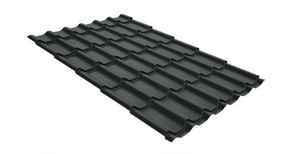 Металлочерепица классик GL 0,5 GreenCoat Pural Matt RR 23 темно-серый (RAL 7024 мокрый асфальт) купить в Кинешме