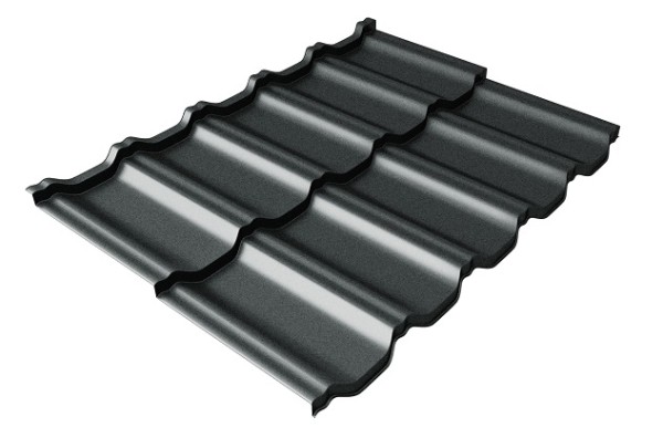 Металлочерепица модульная Квинта Uno Grand Line c 3D резом 0,5 GreenСoat Pural Matt RR2Н3 (RAL 7016 антрацитово-серый) купить в Кинешме