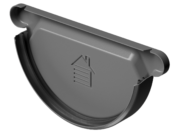 Заглушка желоба D125 Döcke STAL PREMIUM Графит, (RAL 7024) купить в Кинешме