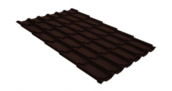 Металлочерепица классик GL 0,5 GreenCoat Pural RR 887 шоколадно-коричневый (RAL 8017 шоколад) купить в Кинешме