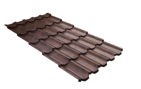 Металлочерепица квинта плюс с  3D резом 0,45 Safari Twincolor Brown купить в Кинешме