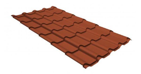 Металлочерепица камея GL 0,5 GreenCoat Pural RR 750 кирпично-красный (RAL 8004 терракота) купить в Кинешме