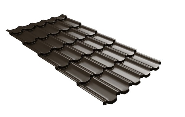 Металлочерепица квинта плюс с 3D резом 0,5 GreenСoat Pural Matt RR 32 темно-коричневый (RAL 8019 серо-коричневый) купить в Кинешме