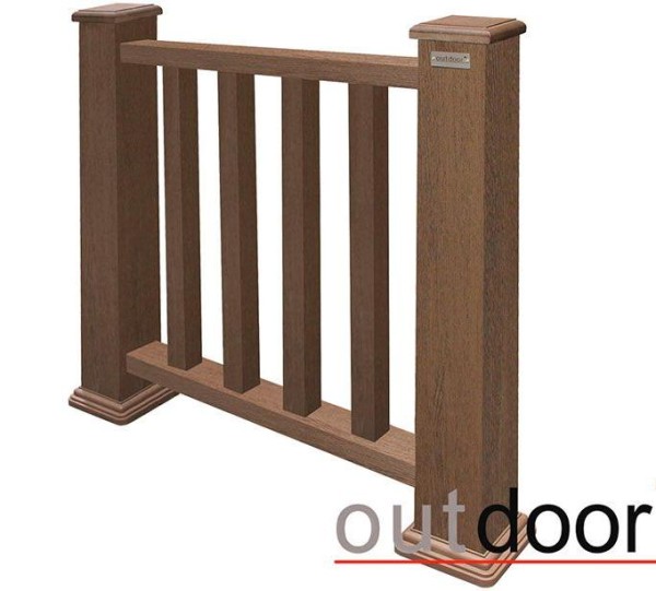 Ограждение из ДПК Outdoor Классик 3D STORM коричневый микс купить в Кинешме