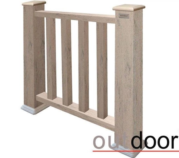 Ограждение из ДПК Outdoor Классик 3D STORM серый микс купить в Кинешме