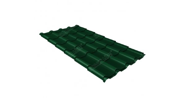 Металлочерепица камея 0,5 Satin RAL 6005 зеленый мох купить в Кинешме