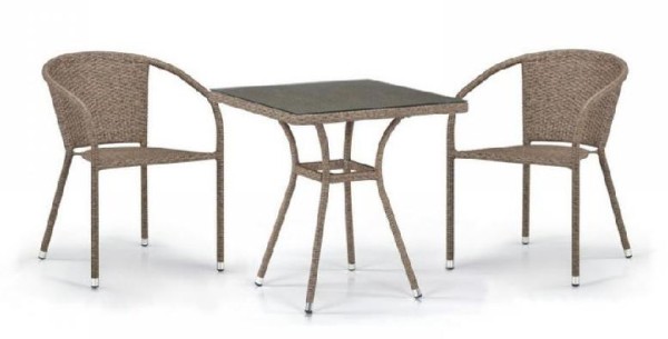 Комплект плетеной мебели AFINA из иск. ротанга T282BNT/Y137C-W56 Light Brown 2Pcs купить в Кинешме