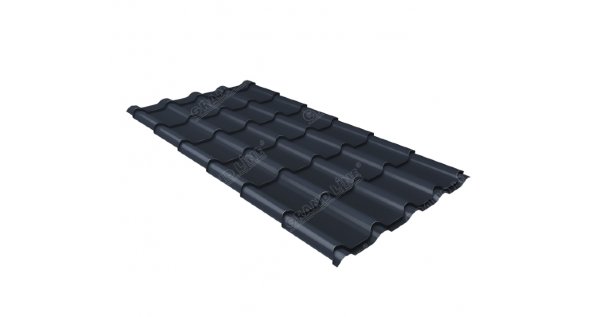 Металлочерепица камея 0,5 Satin RAL 7024 мокрый асфальт купить в Кинешме