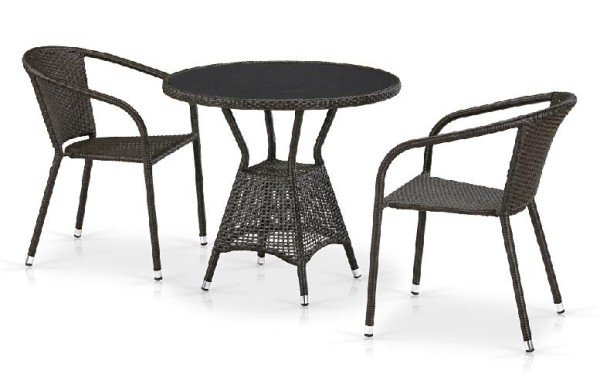 Комплект плетеной мебели AFINA из иск. ротанга T707ANS/Y137C-W53 Brown 2Pcs купить в Кинешме