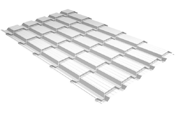 Металлочерепица GL квадро профи 0,5 Satin RAL 9003 сигнальный белый купить в Кинешме
