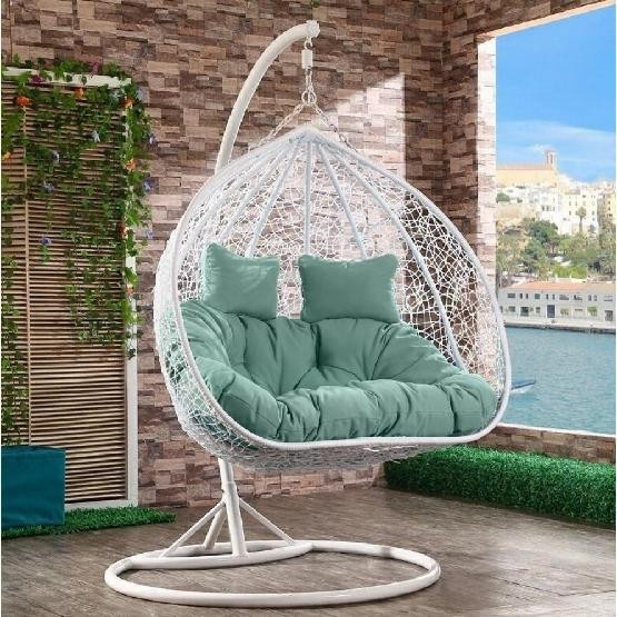 Кресло Подвесное из искусственного ротанга AFM-109A White/Green купить в Кинешме
