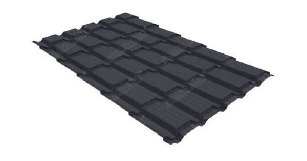 Металлочерепица GL квадро профи 0,5 Satin RAL 7024 мокрый асфальт купить в Кинешме