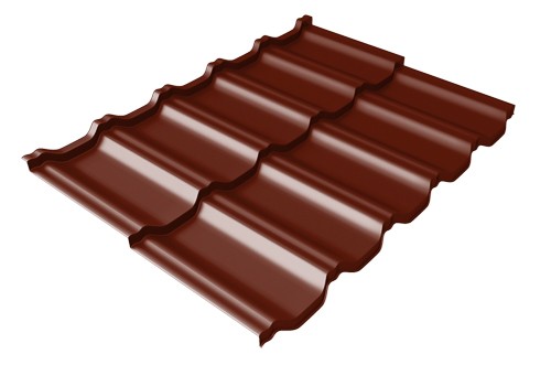Металлочерепица модульная Квинта Uno Grand Line c 3D резом 0,5 Satin RAL 3005 красное вино купить в Кинешме