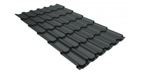 Металлочерепица квинта плюс 0,5 GreenCoat Pural Matt RR 23 темно-серый (RAL 7024 мокрый асфальт) купить в Кинешме