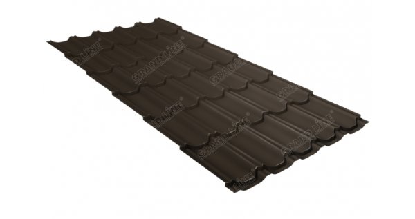Металлочерепица квинта плюс 0,5 GreenCoat Pural Matt RR 32 темно-коричневый (RAL 8019 серо-коричневый) купить в Кинешме