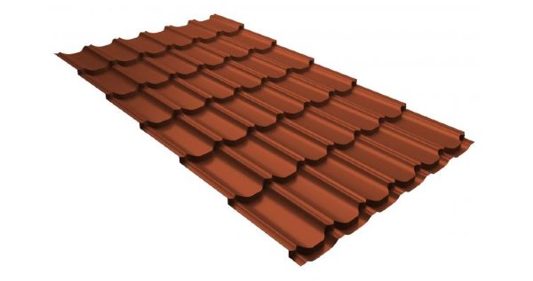 Металлочерепица квинта плюс 0,5 GreenCoat Pural RR 750 кирпично-красный (RAL 8004 терракота) купить в Кинешме